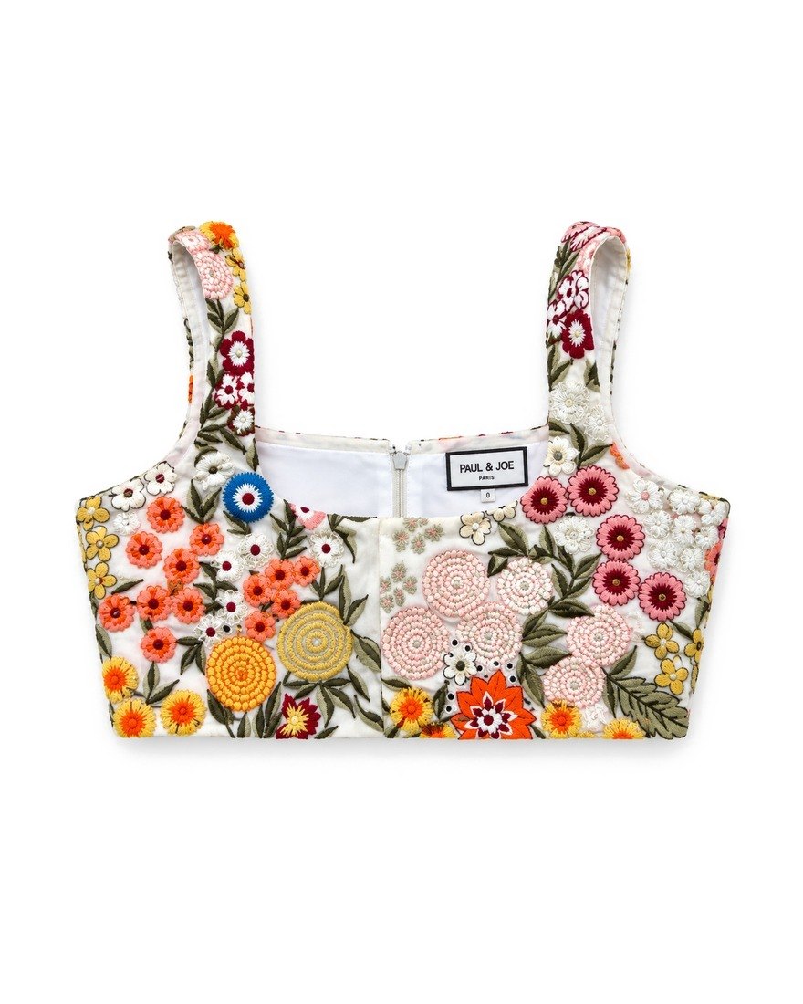 Paul & Joe embroidered floral crop top