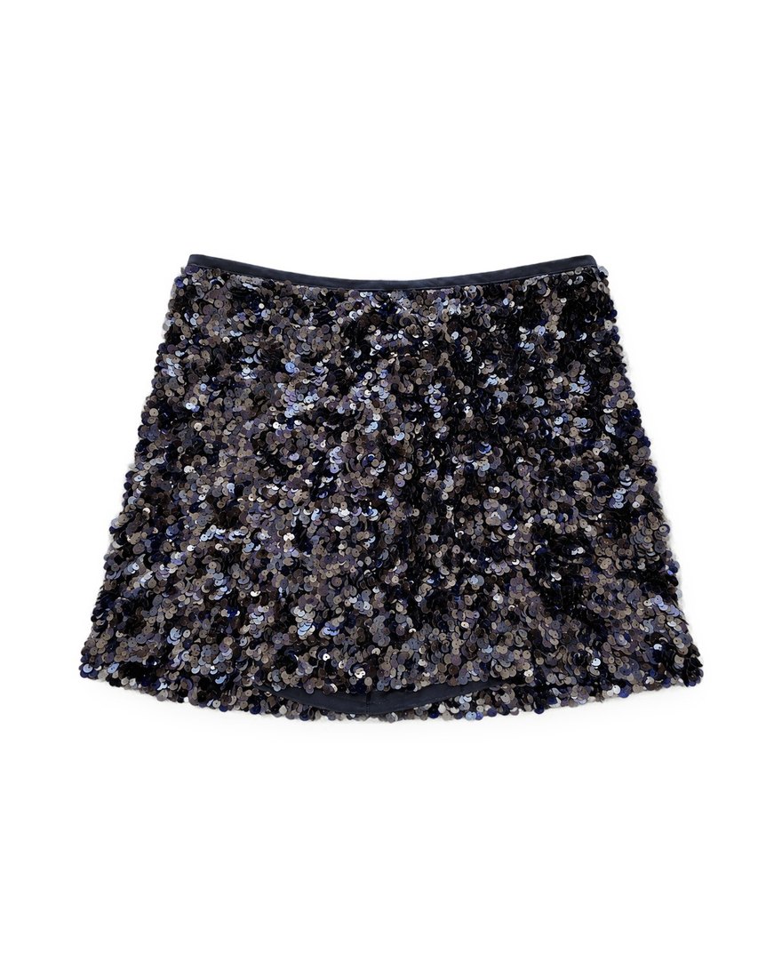 Zara navy and bronze sequin mini skirt