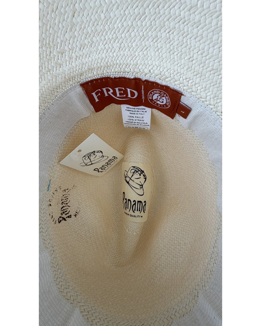 Fred x Roland-Garros Panama hat, inside labels