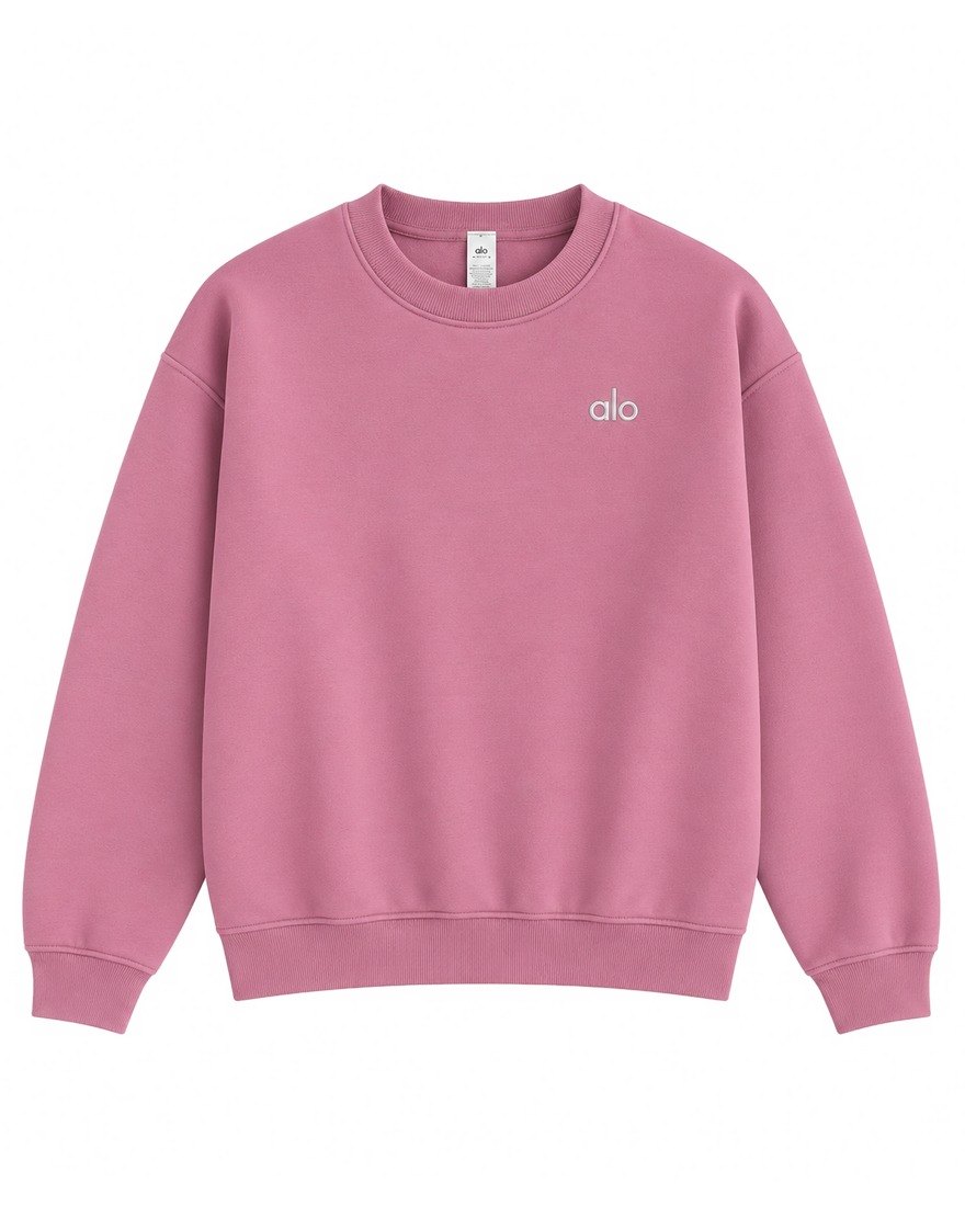 Alo Yoga Accolade crew-neck sweatshirt, mauve pink