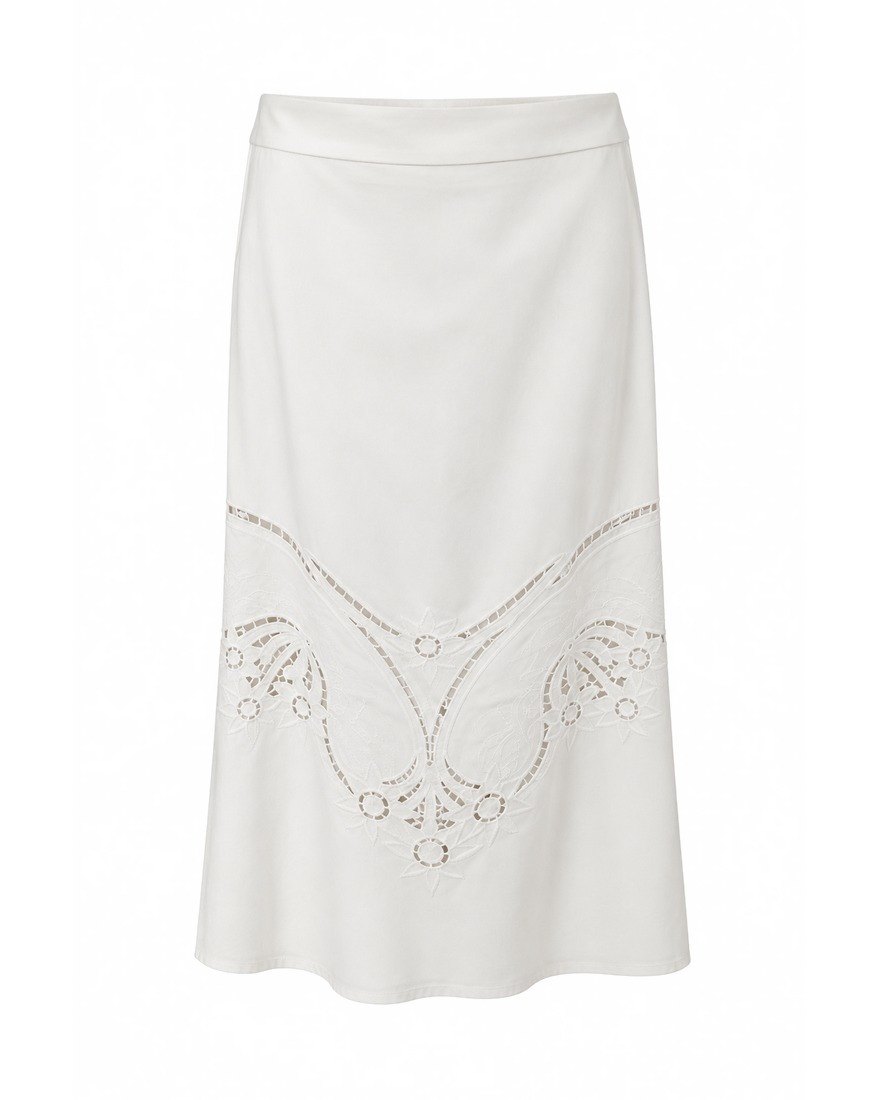 Chloé Iconic Milk broderie anglaise midi skirt